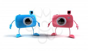 Royalty Free 3d Clipart Image of Cameras