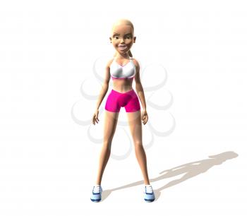 Royalty Free 3d Clipart Image of a Girl Exercising