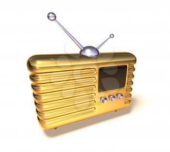 Royalty Free 3d Clipart Image of a Retro Television