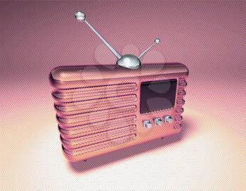Royalty Free 3d Clipart Image of a Retro Television