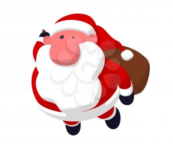 Royalty Free 3d Clipart Image of Santa and His Toy Sack