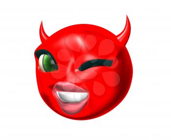 Royalty Free 3d Clipart Image of a Red Devil Smiley