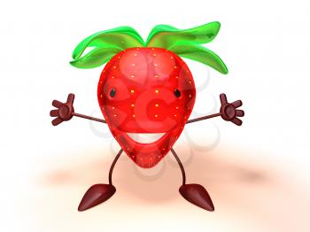 Royalty Free 3d Clipart Image of a Strawberry
