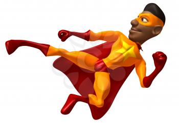 Royalty Free 3d Clipart Image of a Black Superhero