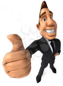 Royalty Free Clipart Image of a Businessman Giving a Thumbs Up