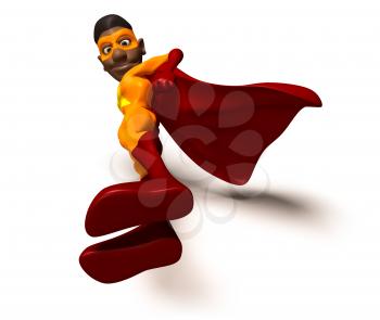 Royalty Free 3d Clipart Image of a Black Superhero