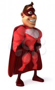 Royalty Free Clipart Image of a Superhero Standing Sideways