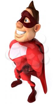 Royalty Free Clipart Image of a Side View of a Superhero
