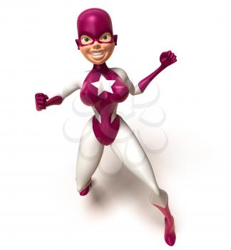 Royalty Free 3d Clipart Image of a Superwoman