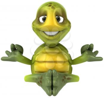 Royalty Free 3d Clipart Image of a Turtle Meditating