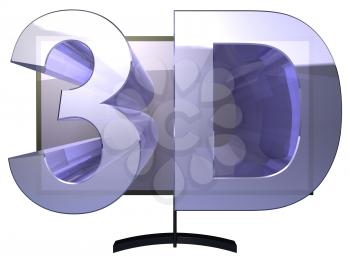Royalty Free 3d Clipart Image of a Plasma 3d Television