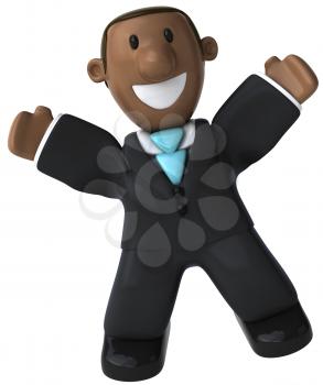 Royalty Free Clipart Image of a Happy Black Businessman