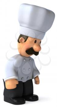Royalty Free Clipart Image of a Sad Chef