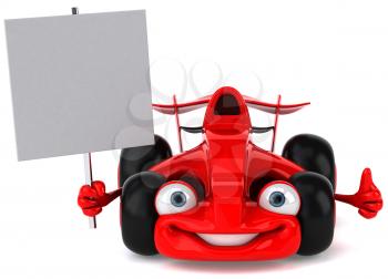 Royalty Free Clipart Image of a Racing Card With a Placard