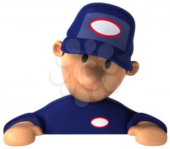 Royalty Free Clipart Image of a Dejected Mechanic