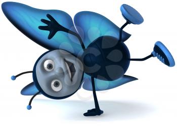 Royalty Free Clipart Image of a Butterfly Doing a Handspring
