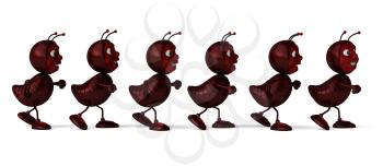Royalty Free Clipart Image of Ants Walking