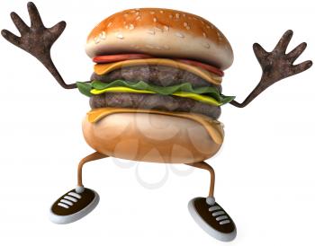 Royalty Free Clipart Image of a Happy Burger