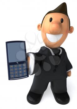 Royalty Free Clipart Image of a Man With a Cellphone