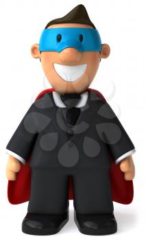 Royalty Free Clipart Image of a Businessman Superhero