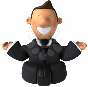 Royalty Free Clipart Image of a Businessman Meditating