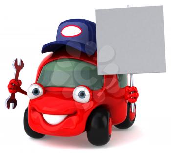 Royalty Free Clipart Image of a Car Mechanic