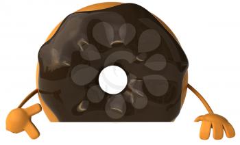 Royalty Free Clipart Image of a Chocolate Covered Doughnut