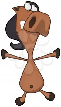 Royalty Free Clipart Image of a Happy Horse