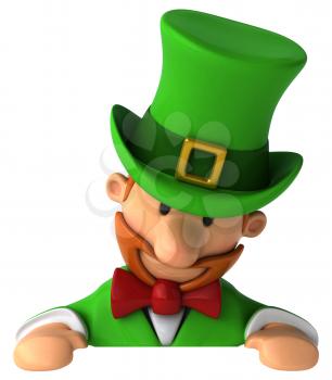 Royalty Free Clipart Image of a Leprechaun Looking Down