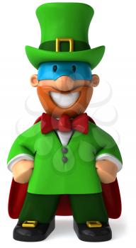 Royalty Free Clipart Image of a Masked Leprechaun