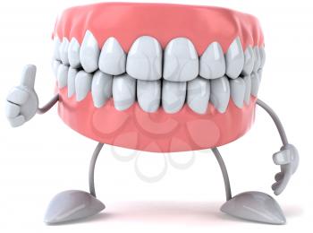 Royalty Free Clipart Image of Teeth Giving a Thumbs Up