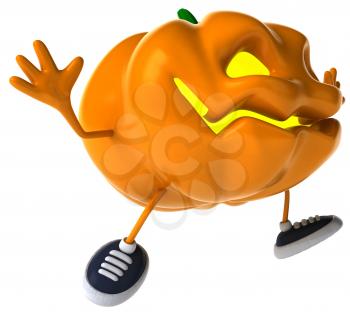 Royalty Free Clipart Image of a Running Jack-o-Lantern