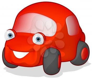 Royalty Free Clipart Image of a Red Car