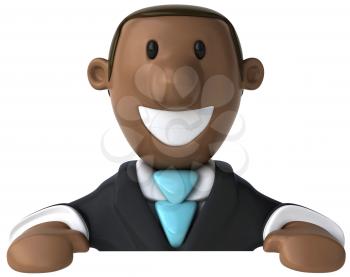 Royalty Free Clipart Image of a Black Man in a Suit