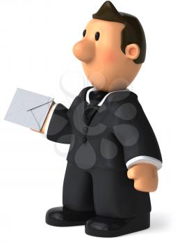 Royalty Free Clipart Image of a Man With an Envelope