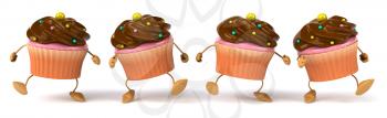 Royalty Free Clipart Image of a Group of Cupcakes