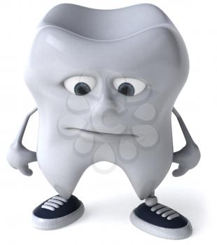 Royalty Free Clipart Image of a Sad Tooth