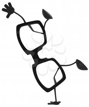 Royalty Free Clipart Image of Glasses Doing a Handspring