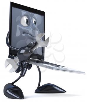 Royalty Free Clipart Image of a Laptop With Tools