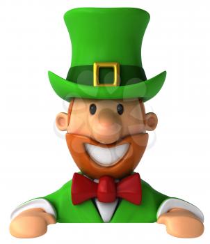 Royalty Free Clipart Image of a Smiling Leprechaun