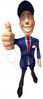 Royalty Free Clipart Image of a Mechanic Giving a Thumbs Up