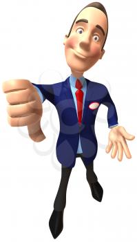 Royalty Free Clipart Image of a Man Giving a Thumbs Down