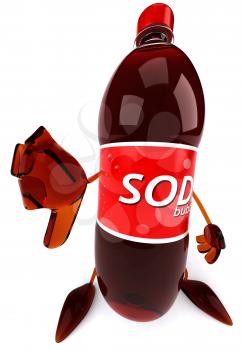 Royalty Free Clipart Image of a Soda Giving a Thumbs Down