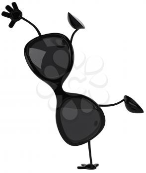 Royalty Free Clipart Image of a Sunglasses Doing a Handspring