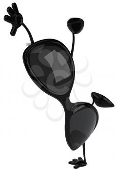 Royalty Free Clipart Image of Sunglasses Doing a Handspring