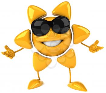 Royalty Free Clipart Image of a Sun in Sunglasses