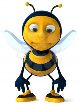Royalty Free Clipart Image of a Sad Bee
