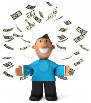 Royalty Free Clipart Image of a Man Juggling Money