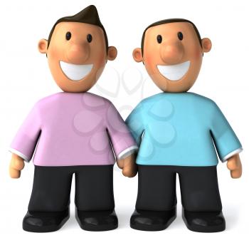 Royalty Free Clipart Image of a Gay Couple