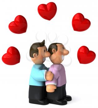 Royalty Free Clipart Image of a Gay Couple